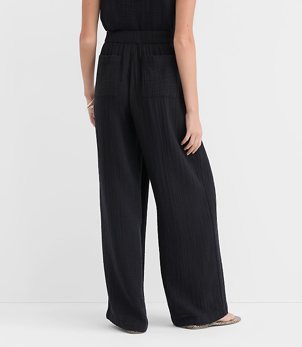 Petite LOFT Beach Triple Cloth Wide Leg Pants