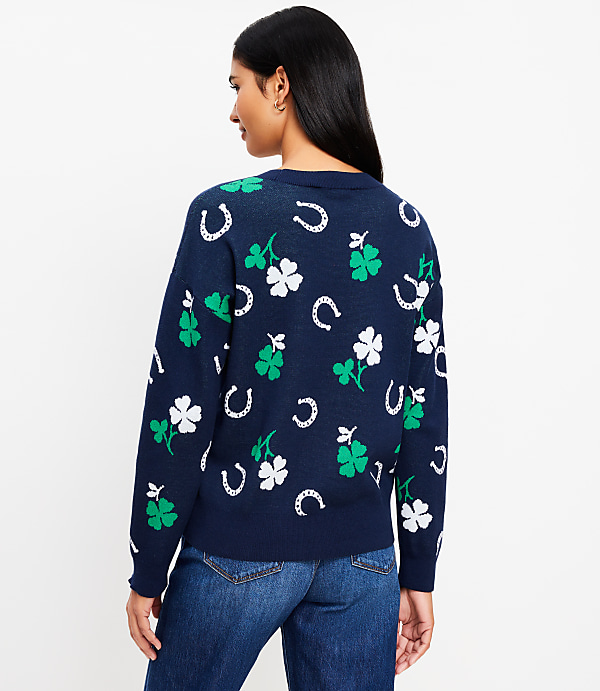 Petite Clover Horseshoe Sweater