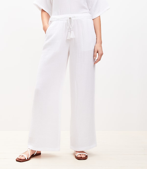 LOFT Beach Triple Cloth Wide Leg Pants