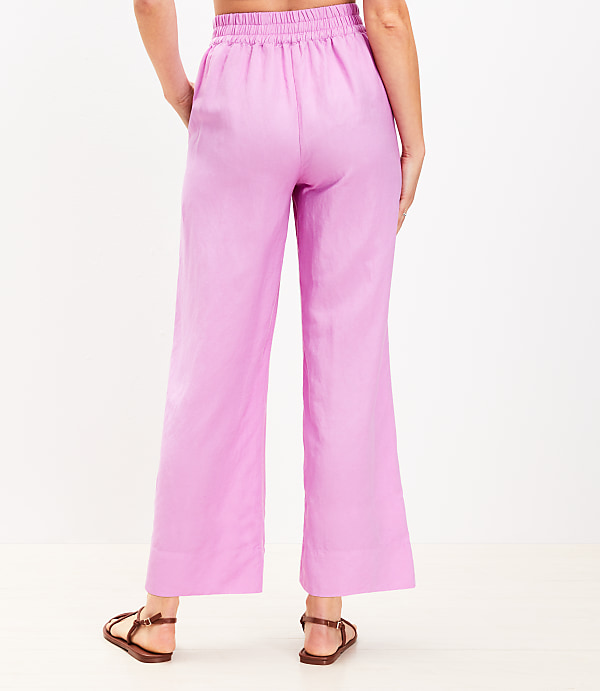 LOFT Beach Linen Blend Wide Leg Pants