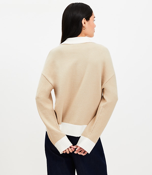 Colorblock V-Neck Sailor Sweater
