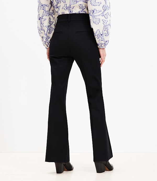 Petite Pintucked Sutton Flare Pants in Bi-Stretch