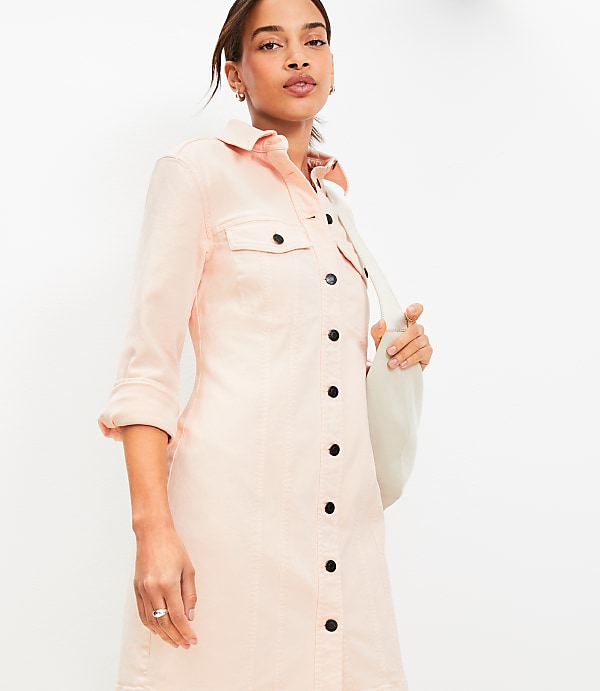 Seamed Denim Mini Pocket Dress