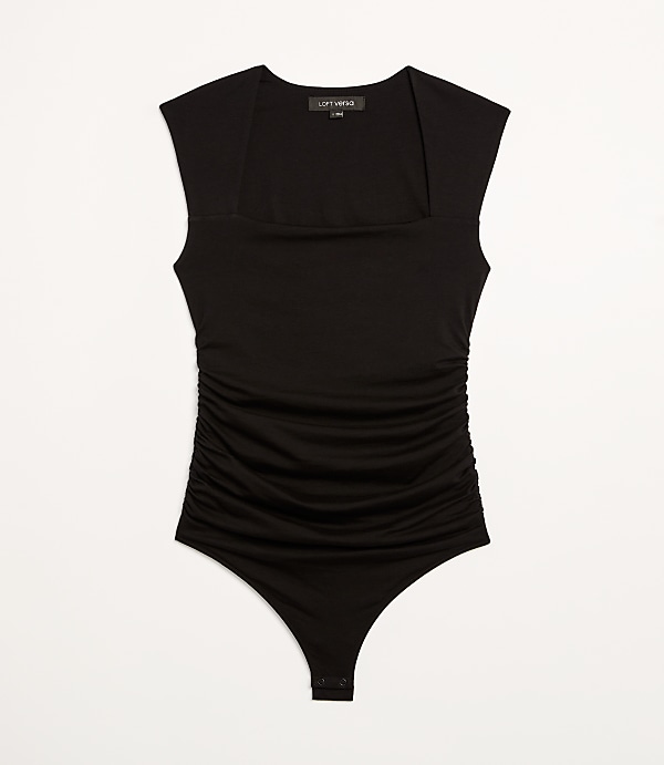 LOFT Versa 360 Knit Ruched Square Neck Bodysuit