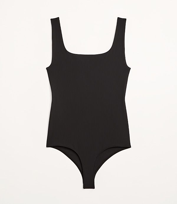 Petite LOFT Versa Ribbed Square Neck Bodysuit