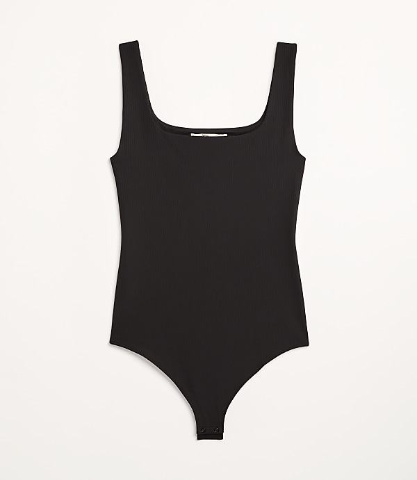 Petite LOFT Versa Ribbed Square Neck Bodysuit