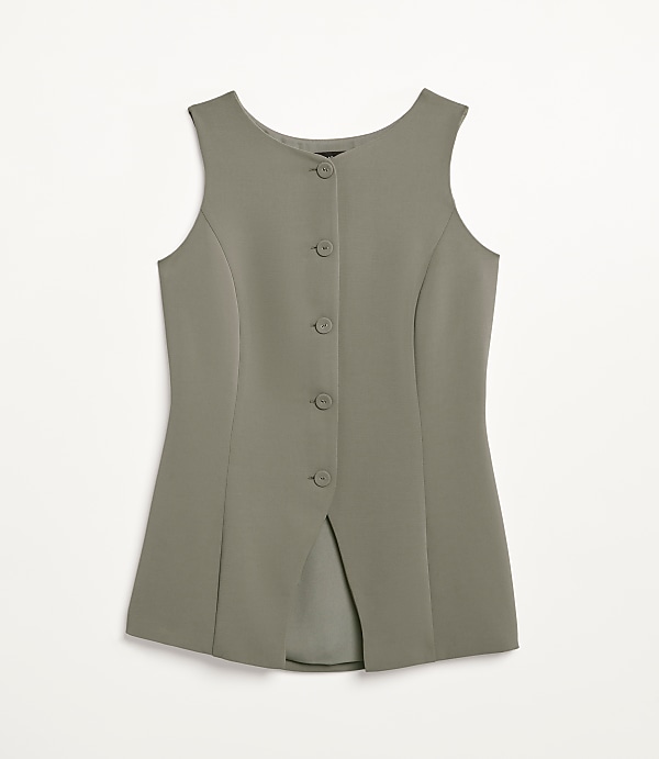 LOFT Versa Crepe Drape High Neck Vest