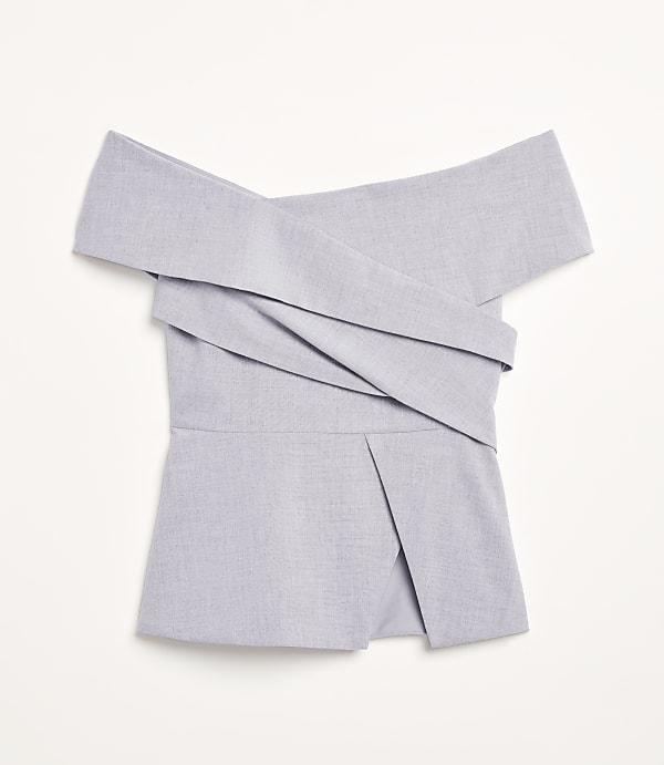 LOFT Versa Seasonless Stretch Asymmetrical Off The Shoulder Top