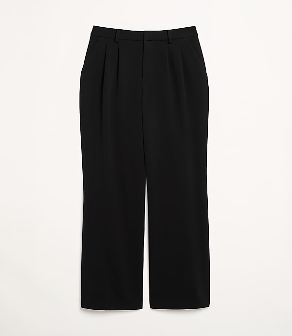 Petite Curvy LOFT Versa Seasonless Stretch Double Pleat Wide Leg Pants