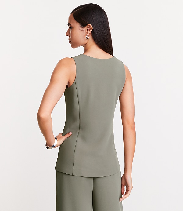 LOFT Versa Crepe Drape High Neck Vest
