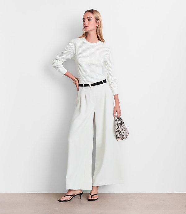 Petite LOFT Versa Ribbed Sweater