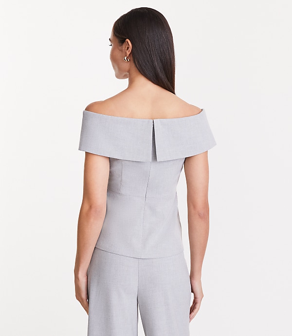 LOFT Versa Seasonless Stretch Asymmetrical Off The Shoulder Top