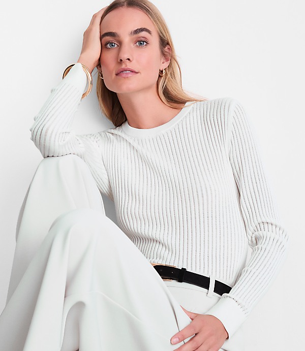Petite LOFT Versa Ribbed Sweater