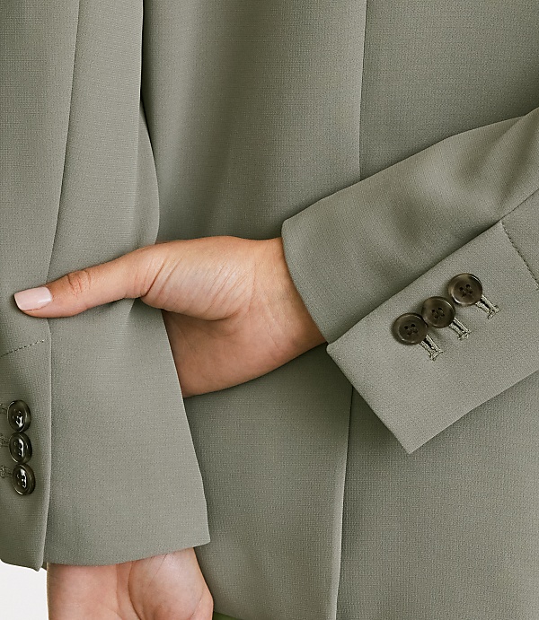 Petite LOFT Versa Crepe Drape Oversized Blazer