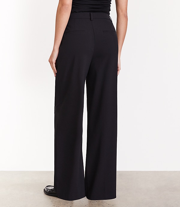 Petite Curvy LOFT Versa Seasonless Stretch Double Pleat Wide Leg Pants