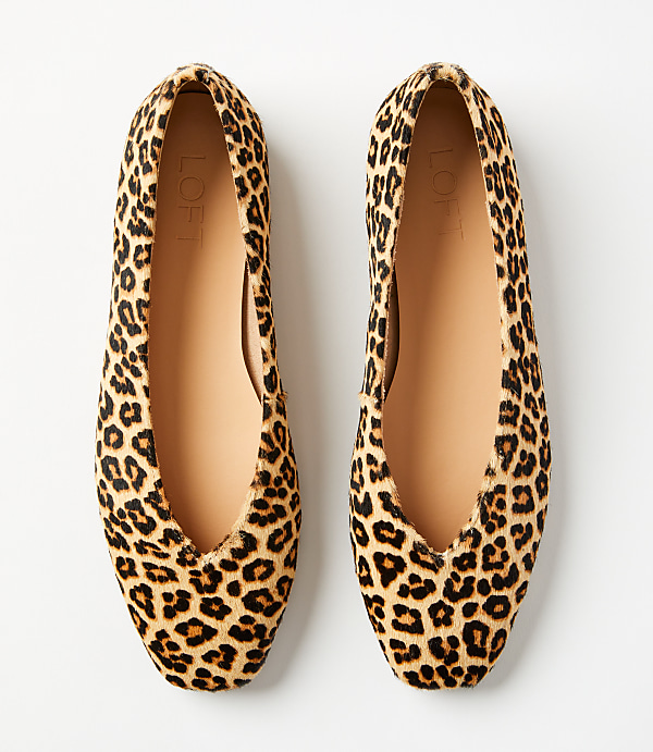 Cheetah Print Haircalf High Vamp Flats
