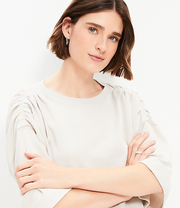 Cinched Shoulder Modern Sweatshirt