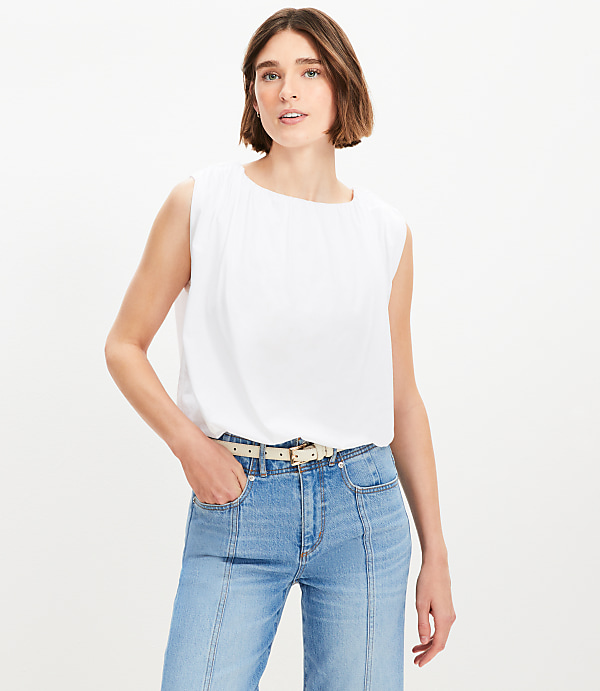 Ruched Bubble Hem Shell