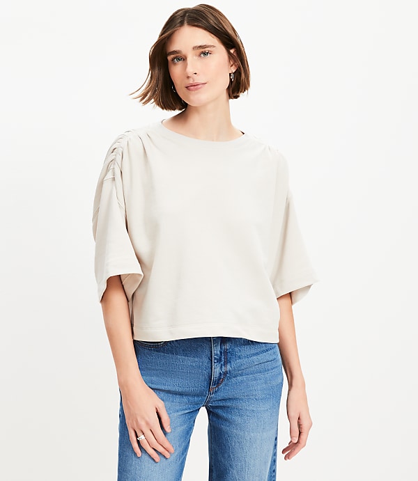Cinched Shoulder Modern Sweatshirt