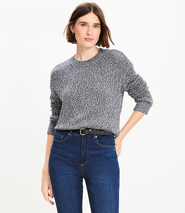 Marled Drop Shoulder Sweater