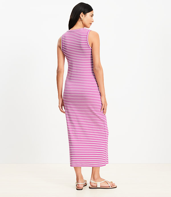 Petite Stripe Perfect Ribbed Tank Midi Dress
