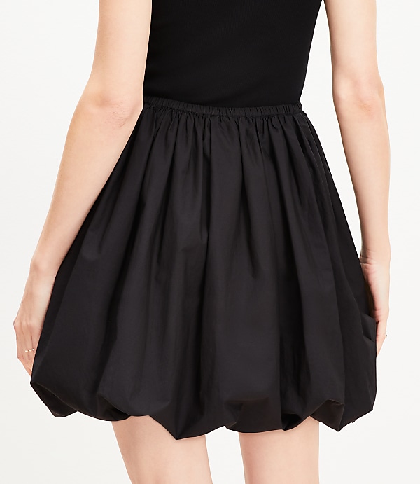 Poplin Ruched Bubble Mini Skirt