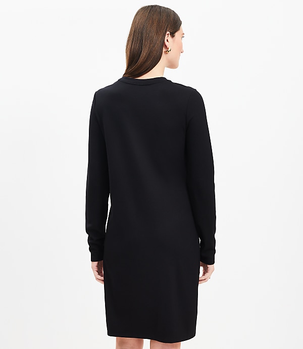 Petite Side Button Long Sleeve Mini Dress