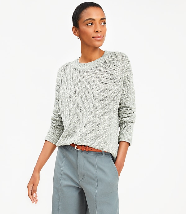 Marled Drop Shoulder Sweater