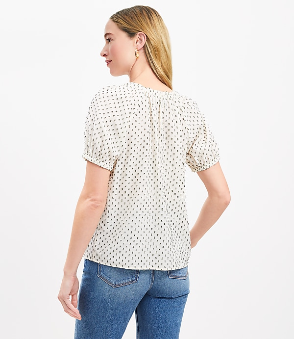 Clip Mixed Media V-Neck Top