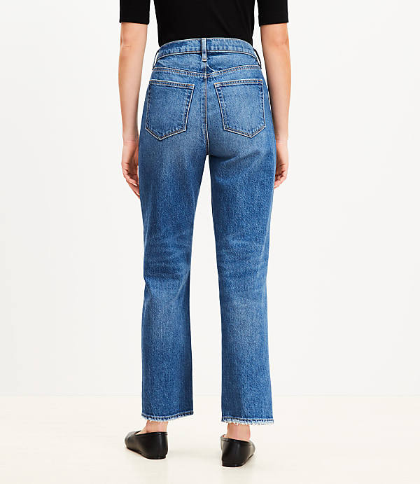 Petite High Rise Straight Jeans in Bright Vintage Wash