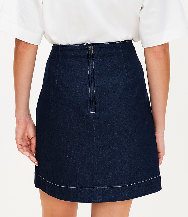 Denim Utility Skirt in Rinse Wash