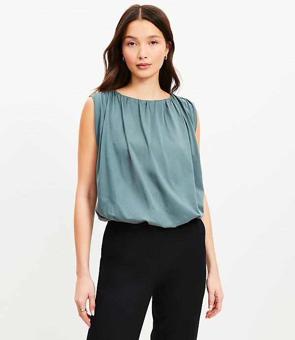 Ruched Bubble Hem Shell