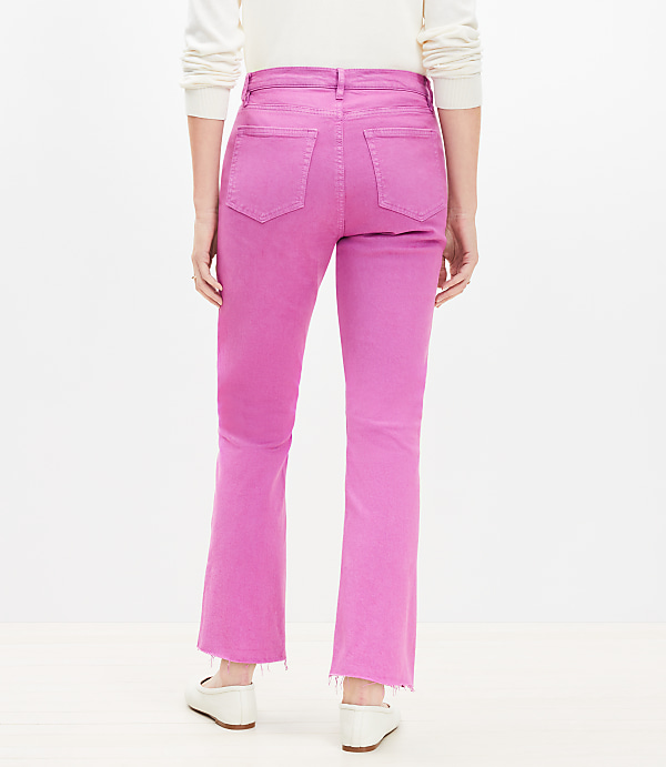 Petite Curvy Vent Hem High Rise Kick Crop Jeans in Sugar Plum