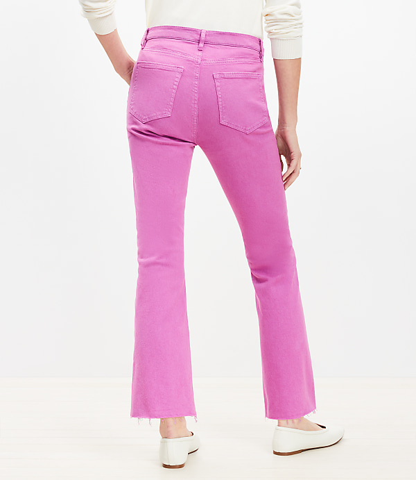 Vent Hem High Rise Kick Crop Jeans in Sugar Plum