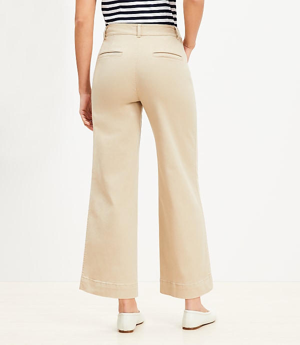 Tall Palmer Wide Leg Crop Pants in Twill