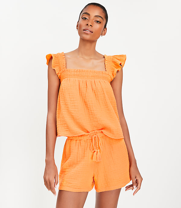 LOFT Beach Triple Cloth Drawstring Shorts