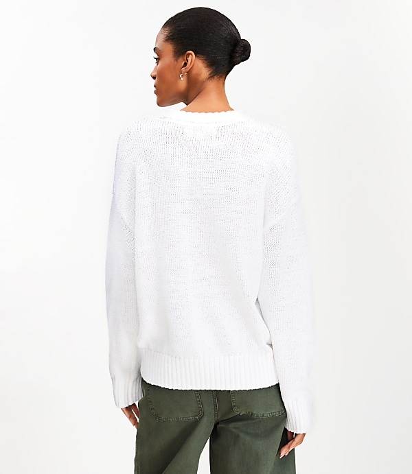 Pointelle Trim Sweater