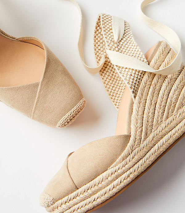 Lace Up Espadrille Wedges