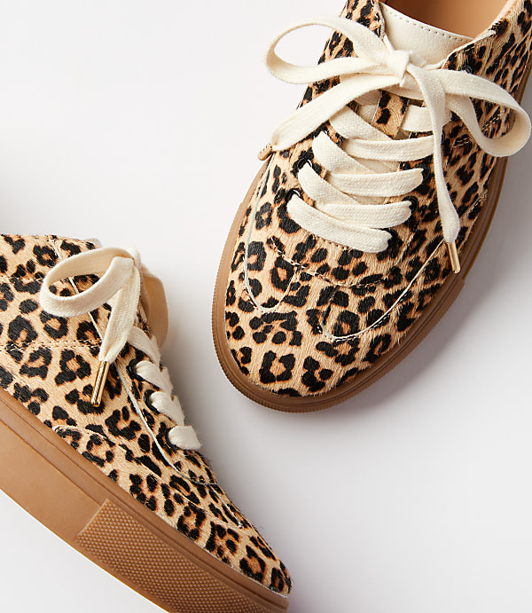 Cheetah Print Haircalf Varsity Sneakers