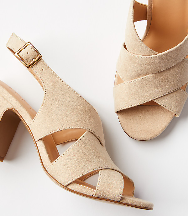 Criss Cross Block Heel Sandals