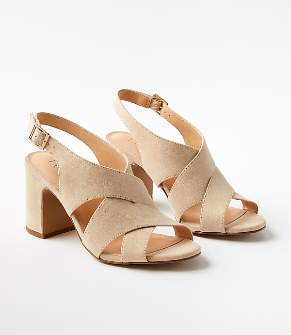 Criss Cross Block Heel Sandals