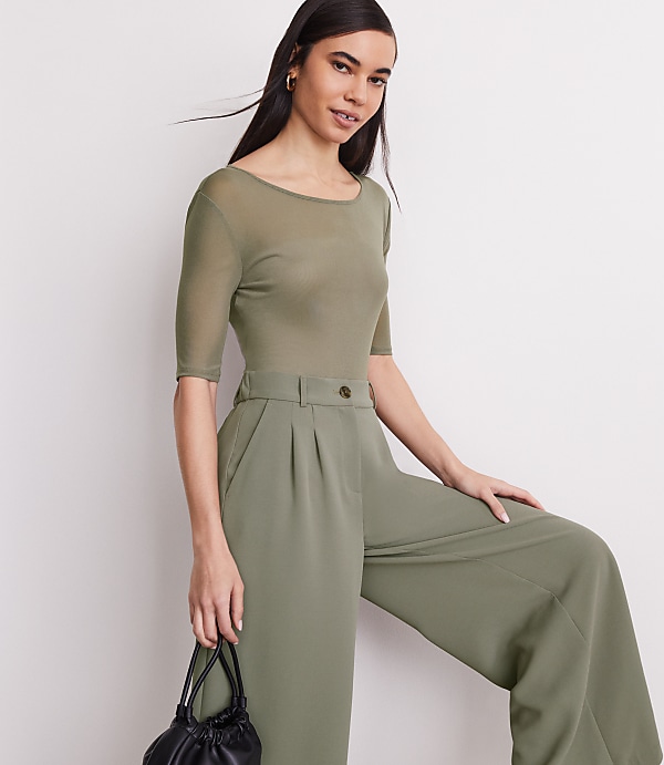LOFT Versa Mesh Elbow Sleeve Tee