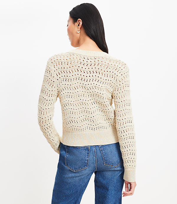 Shimmer Pointelle Cardigan
