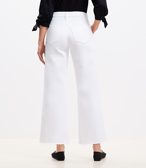 High Rise Wide Leg Crop Jeans in White