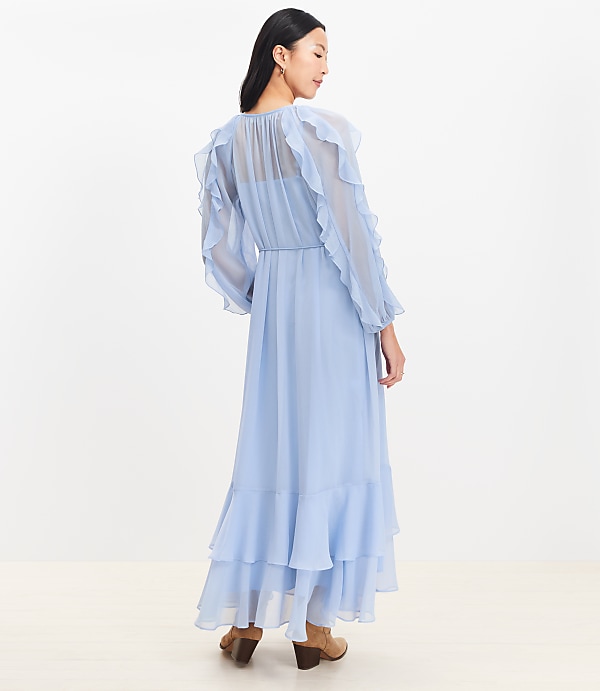Chiffon Ruffle Maxi Dress