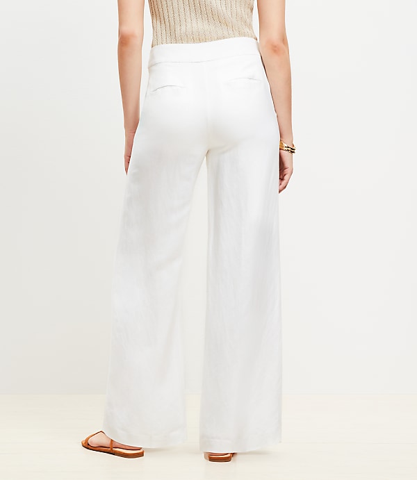 Petite Clean Wide Leg Pants in Linen Blend