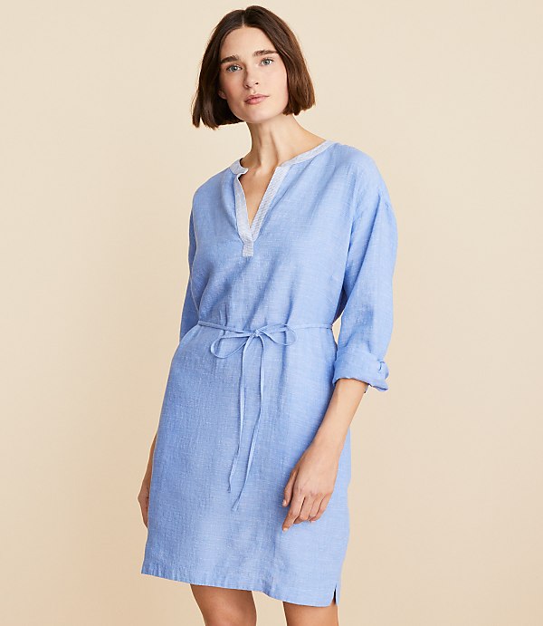 Lou & Grey Crosshatch Linen Pocket Shirtdress