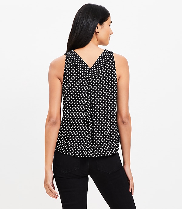 Petite Dotted Double V Halter Top