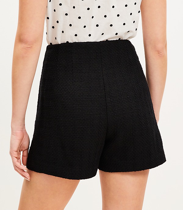 Tweed Button Trim Shorts
