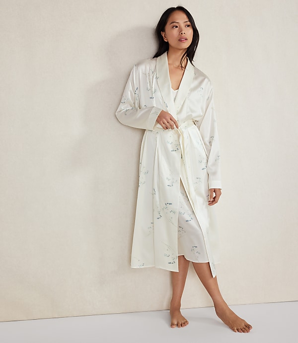 Haven Well Within Washable Silk Delicate Floral Robe